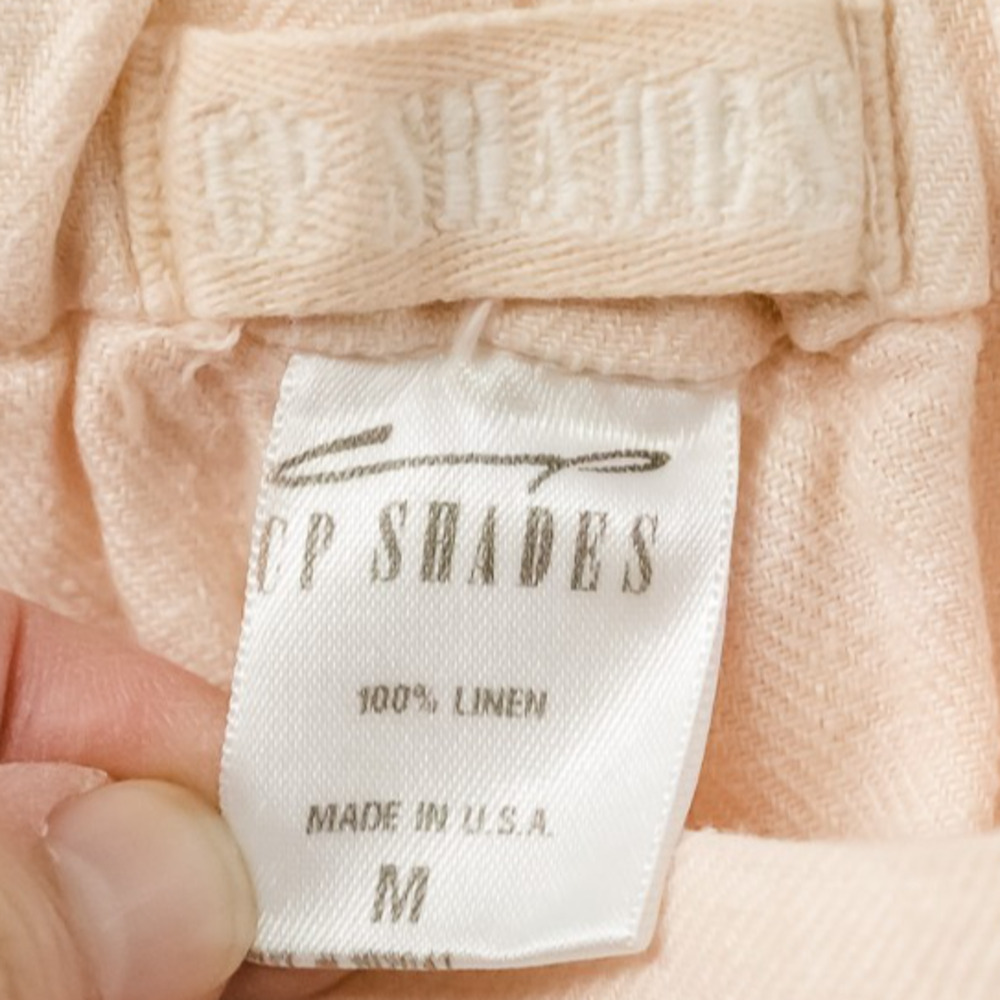 CP Shades Size Medium M Wendy Peach Pink Pull On Wide Leg 100% Linen Pants - Picture 5 of 7
